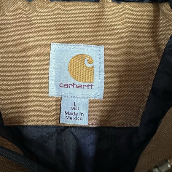 Carhartt Jacket Brown Size L Tall Made In Mexico 3M Hood Excellent Condition - Picture 3 of 8